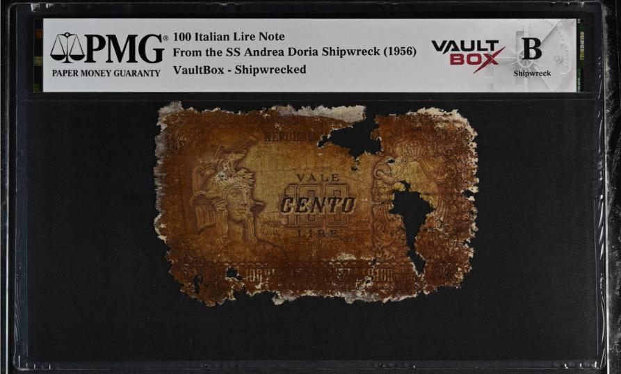 Andrea Doria 100 Italian Lire Note PMG Shipwreck "B" Front