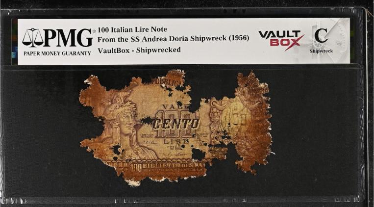 Andrea Doria 100 Italian Lire Note PMG Shipwreck "C" Front