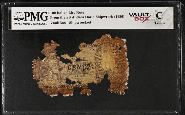 Andrea Doria 100 Italian Lire Note PMG Shipwreck "C" Front