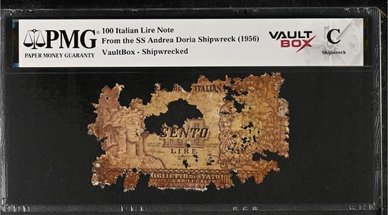 Andrea Doria 100 Italian Lire Note PMG Shipwreck "C" Front
