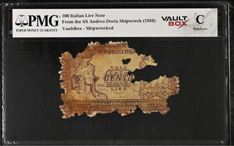 Andrea Doria 100 Italian Lire Note PMG Shipwreck "C" Front