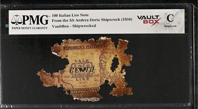 Andrea Doria 100 Italian Lire Note PMG Shipwreck "C" Front