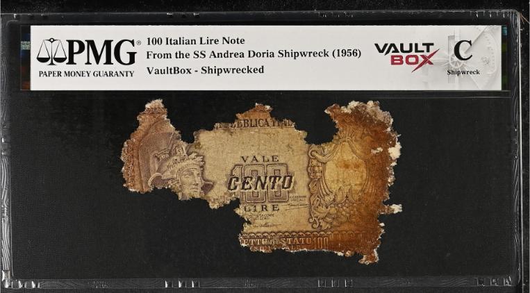 Andrea Doria 100 Italian Lire Note PMG Shipwreck "C" Front
