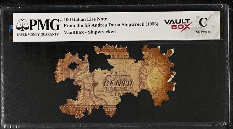 Andrea Doria 100 Italian Lire Note PMG Shipwreck "C" Front