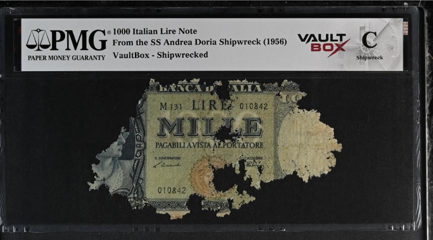 Andrea Doria 1000 Italian Lire Note PMG Shipwreck "C" Front