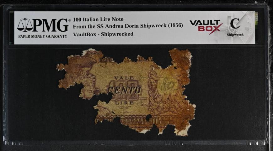 Andrea Doria 100 Italian Lire Note PMG Shipwreck "C" Front