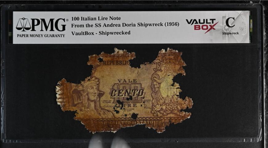 Andrea Doria 100 Italian Lire Note PMG Shipwreck "C" Front