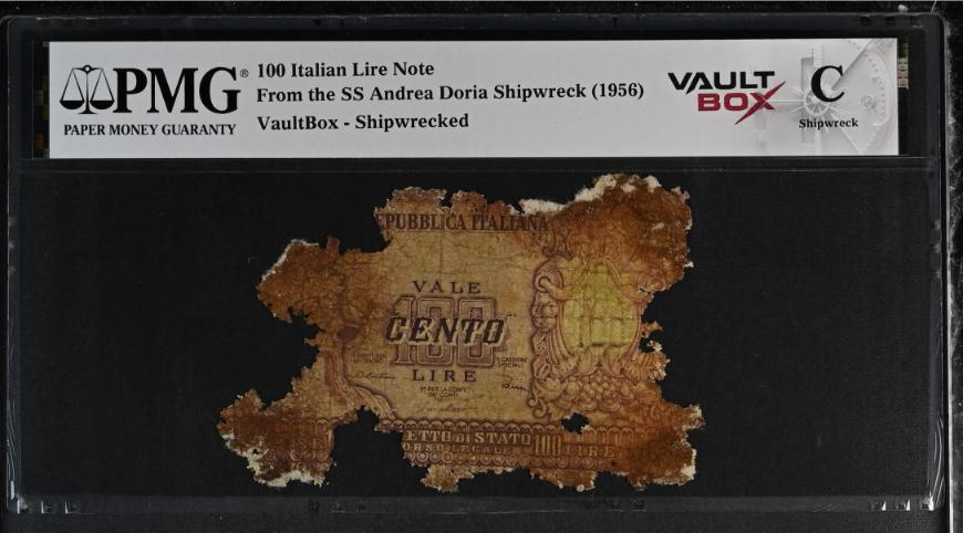 Andrea Doria 100 Italian Lire Note PMG Shipwreck "C" Front