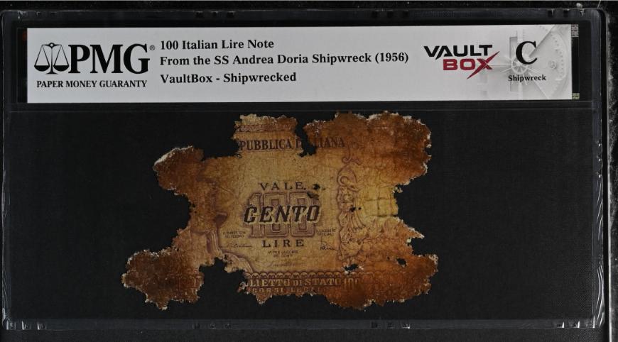 Andrea Doria 100 Italian Lire Note PMG Shipwreck "C" Front
