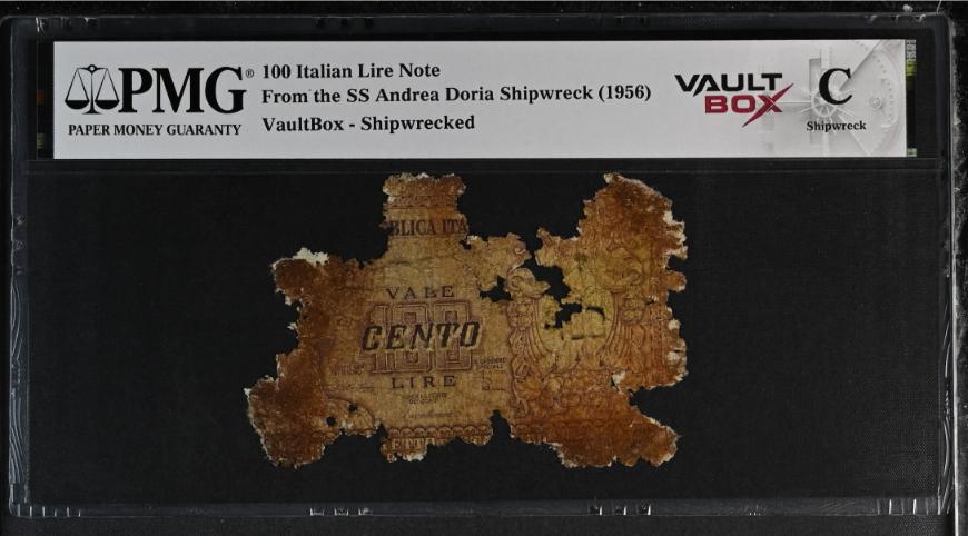 Andrea Doria 100 Italian Lire Note PMG Shipwreck "C" Front