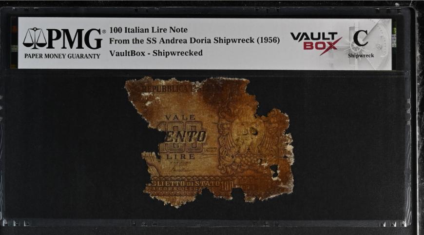 Andrea Doria 100 Italian Lire Note PMG Shipwreck "C" Front