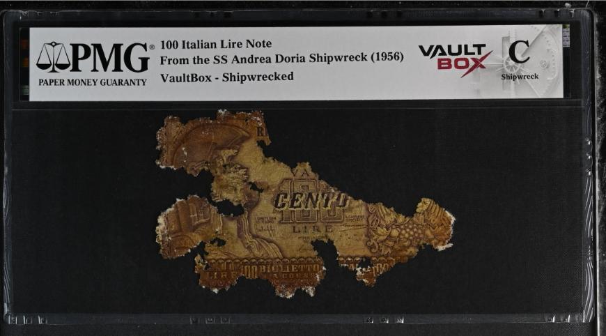 Andrea Doria 100 Italian Lire Note PMG Shipwreck "C" Front