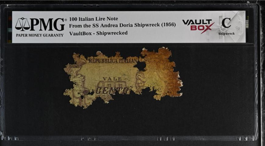 Andrea Doria 100 Italian Lire Note PMG Shipwreck "C" Front