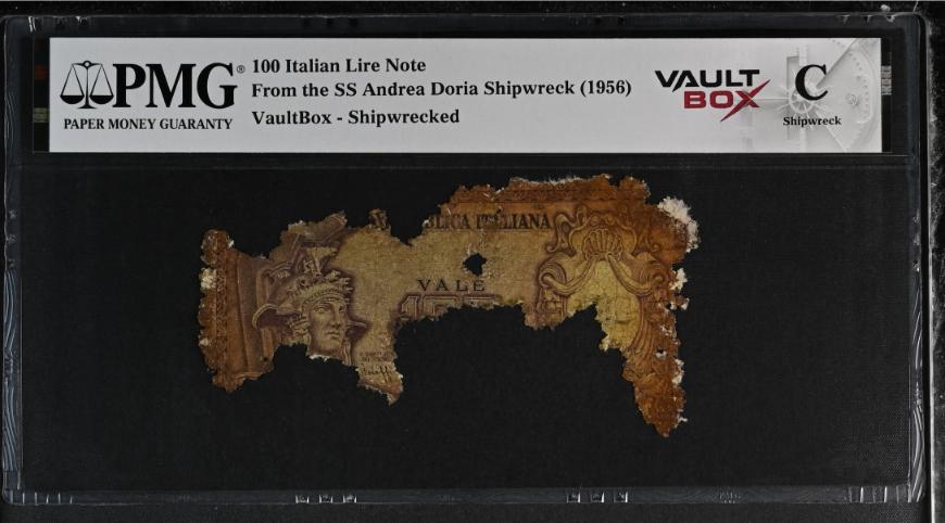 Andrea Doria 100 Italian Lire Note PMG Shipwreck "C" Front