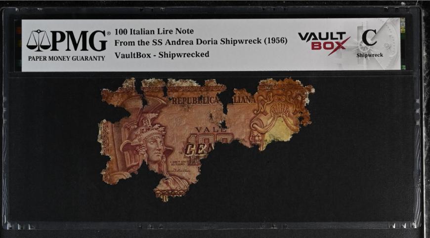 Andrea Doria 100 Italian Lire Note PMG Shipwreck "C" Front
