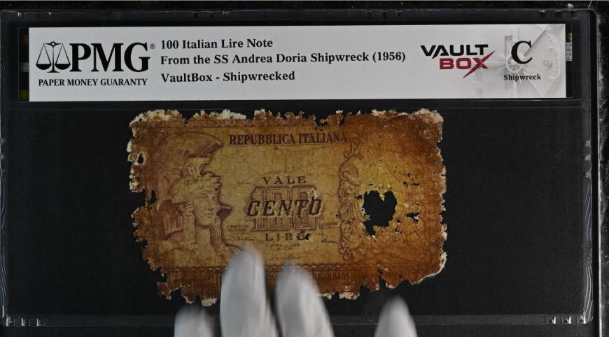 Andrea Doria 100 Italian Lire Note PMG Shipwreck "C" Front