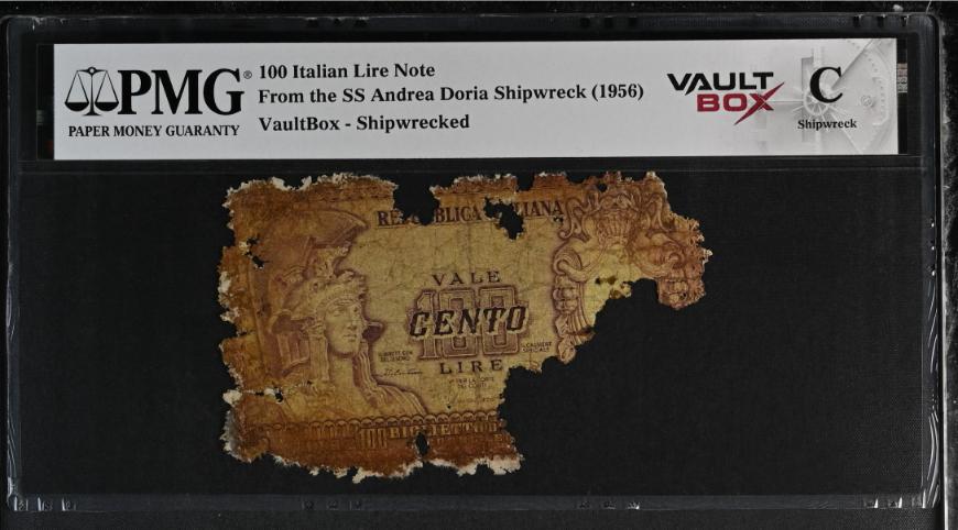 Andrea Doria 100 Italian Lire Note PMG Shipwreck "C" Front