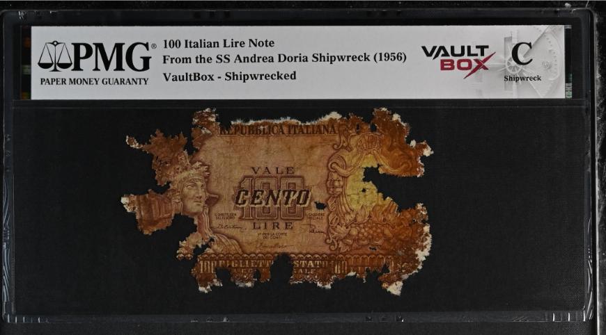 Andrea Doria 100 Italian Lire Note PMG Shipwreck "C" Front