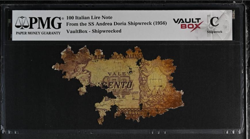 Andrea Doria 100 Italian Lire Note PMG Shipwreck "C" Front
