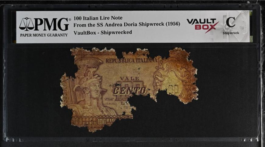 Andrea Doria 100 Italian Lire Note PMG Shipwreck "C" Front