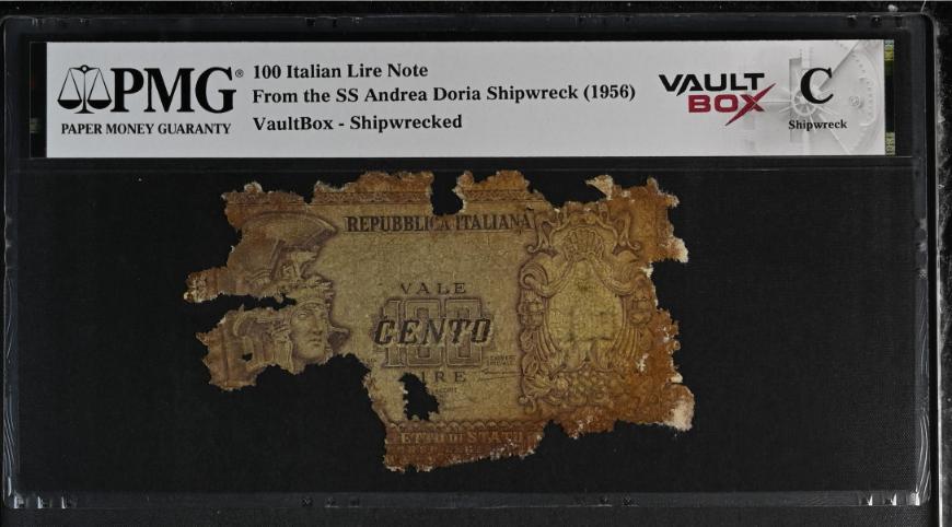 Andrea Doria 100 Italian Lire Note PMG Shipwreck "C" Front