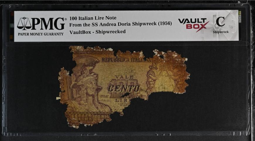 Andrea Doria 100 Italian Lire Note PMG Shipwreck "C" Front