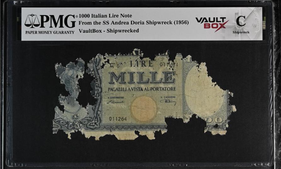 Andrea Doria 1000 Italian Lire Note PMG Shipwreck "C" Front