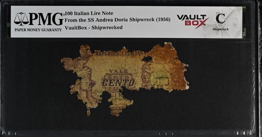 Andrea Doria 100 Italian Lire Note PMG Shipwreck "C" Front
