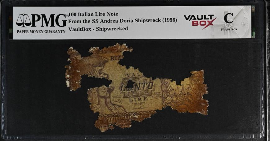 Andrea Doria 100 Italian Lire Note PMG Shipwreck "C" Front