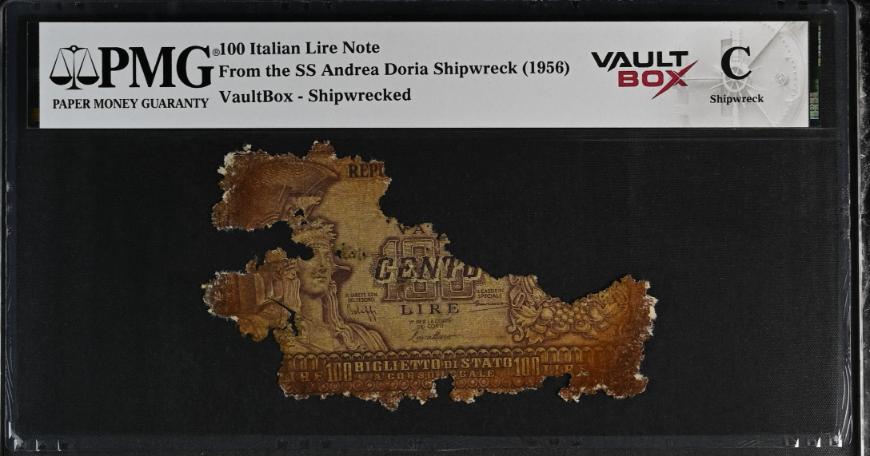 Andrea Doria 100 Italian Lire Note PMG Shipwreck "C" Front