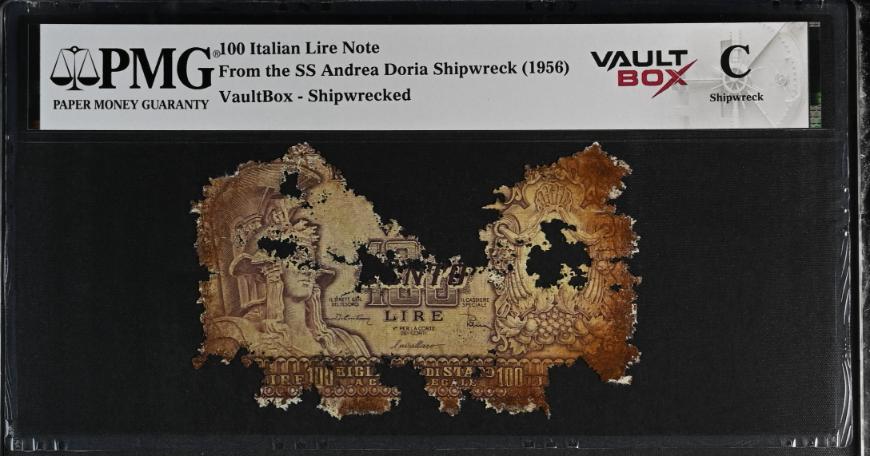 Andrea Doria 100 Italian Lire Note PMG Shipwreck "C" Front