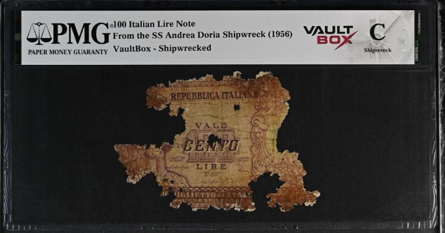 Andrea Doria 100 Italian Lire Note PMG Shipwreck "C" Front