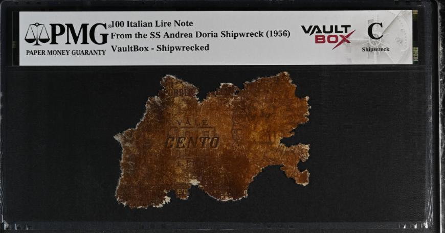 Andrea Doria 100 Italian Lire Note PMG Shipwreck "C" Front