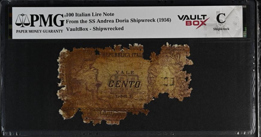 Andrea Doria 100 Italian Lire Note PMG Shipwreck "C" Front