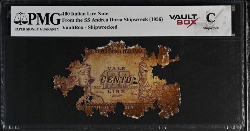 Andrea Doria 100 Italian Lire Note PMG Shipwreck "C" Front