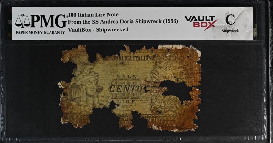 Andrea Doria 100 Italian Lire Note PMG Shipwreck "C" Front