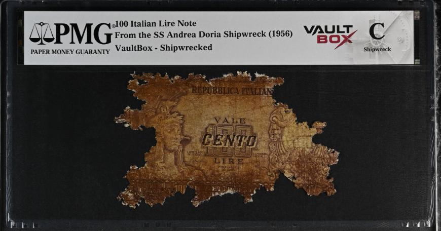 Andrea Doria 100 Italian Lire Note PMG Shipwreck "C" Front