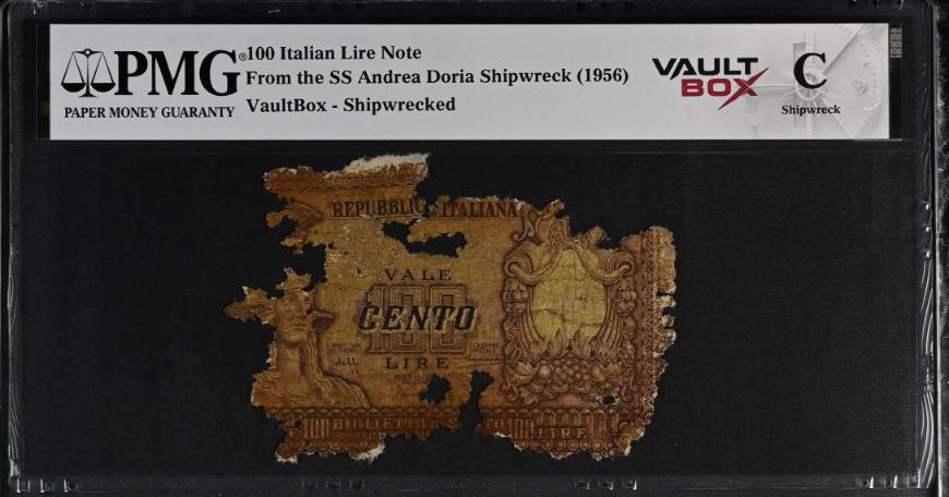 Andrea Doria 100 Italian Lire Note PMG Shipwreck "C" Front