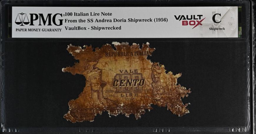 Andrea Doria 100 Italian Lire Note PMG Shipwreck "C" Front