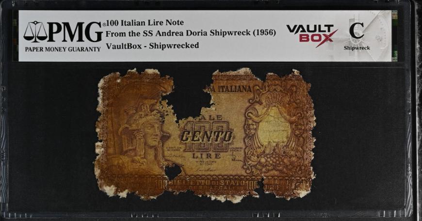 Andrea Doria 100 Italian Lire Note PMG Shipwreck "C" Front