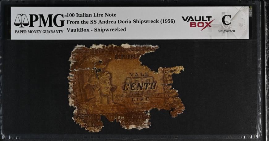 Andrea Doria 100 Italian Lire Note PMG Shipwreck "C" Front