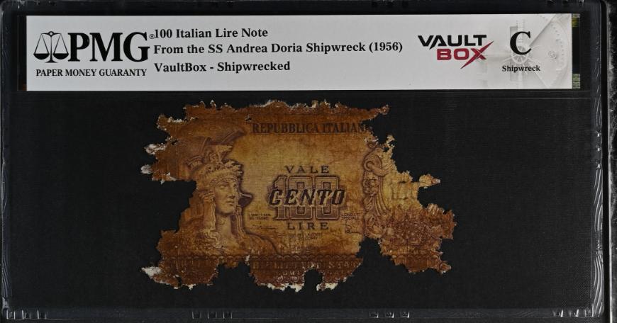 Andrea Doria 100 Italian Lire Note PMG Shipwreck "C" Front