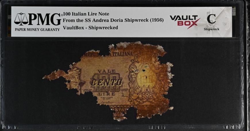 Andrea Doria 100 Italian Lire Note PMG Shipwreck "C" Front