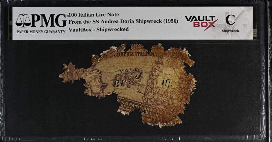 Andrea Doria 100 Italian Lire Note PMG Shipwreck "C" Front