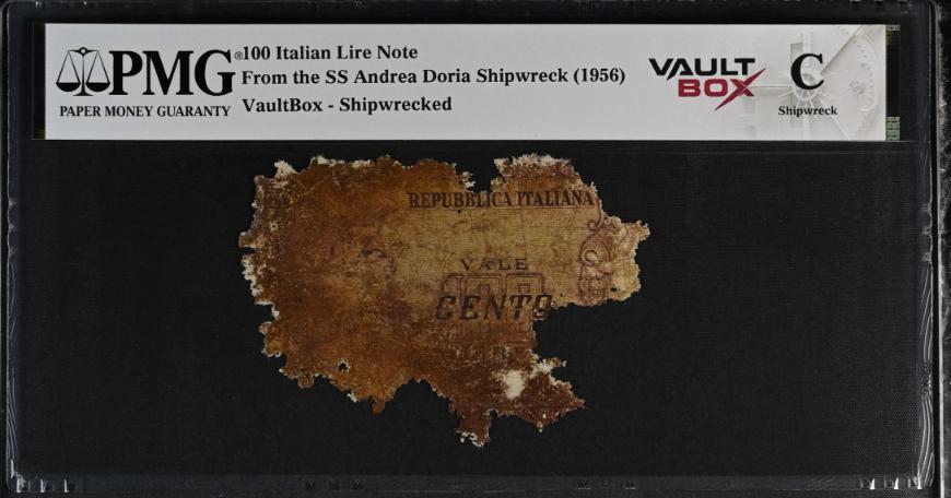 Andrea Doria 100 Italian Lire Note PMG Shipwreck "C" Front