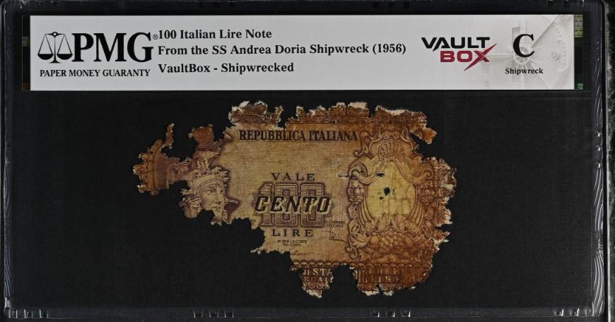 Andrea Doria 100 Italian Lire Note PMG Shipwreck "C" Front