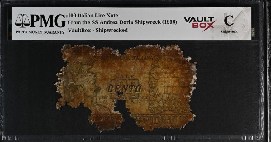 Andrea Doria 100 Italian Lire Note PMG Shipwreck "C" Front