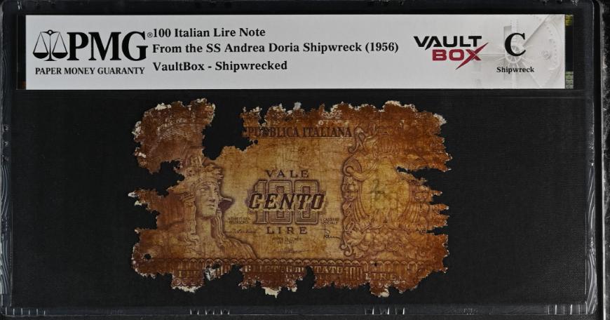 Andrea Doria 100 Italian Lire Note PMG Shipwreck "C" Front