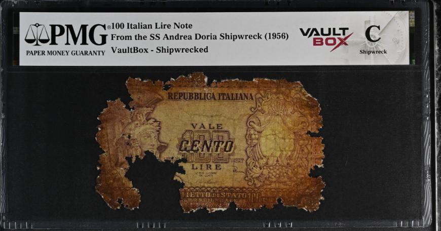 Andrea Doria 100 Italian Lire Note PMG Shipwreck "C" Front