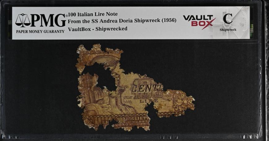 Andrea Doria 100 Italian Lire Note PMG Shipwreck "C" Front